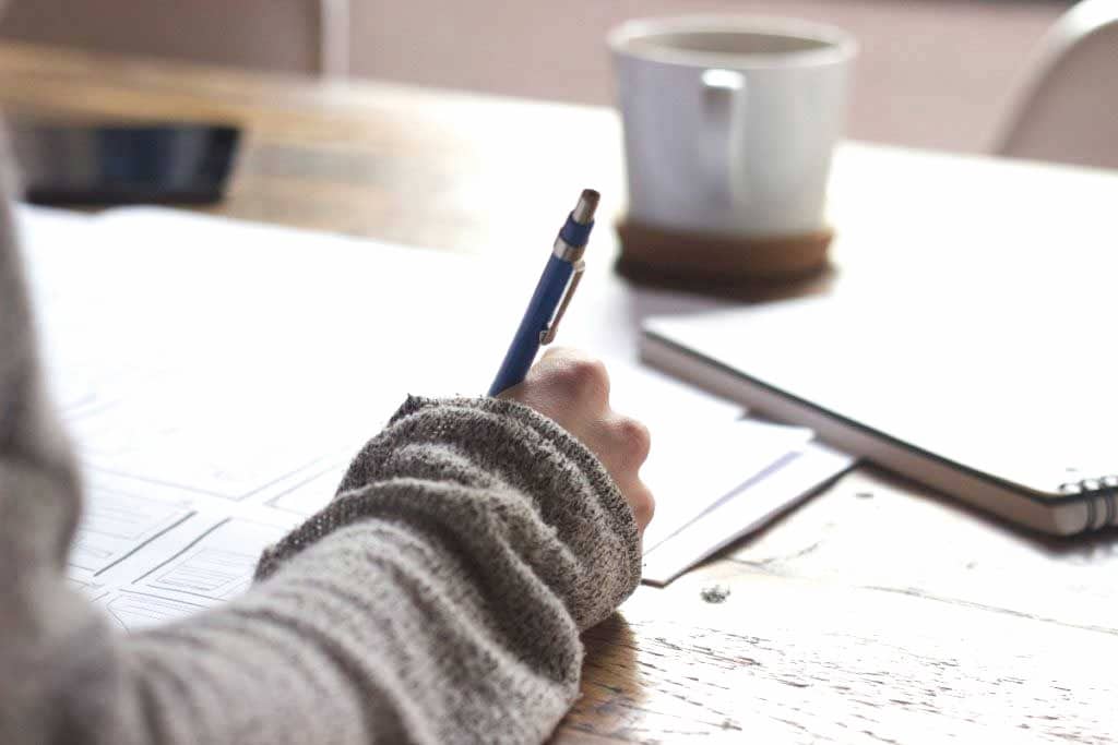 Sketching website page layouts by hand